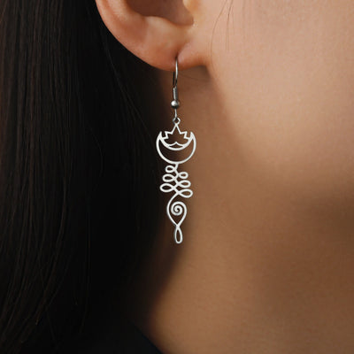 Temperament Wild Simple Moon Ring Earrings