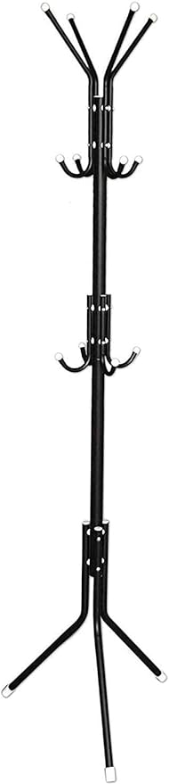 12 Hook Coat Racks Stand Black - Zambeel