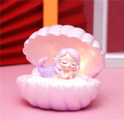 Pearlescent Mermaid Star Lamp Ins Girl Dream Shell Lamp Fairy Decoration Night Light Resin Crafts