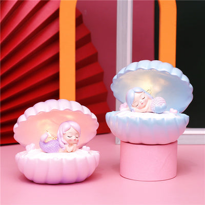 Pearlescent Mermaid Star Lamp Ins Girl Dream Shell Lamp Fairy Decoration Night Light Resin Crafts