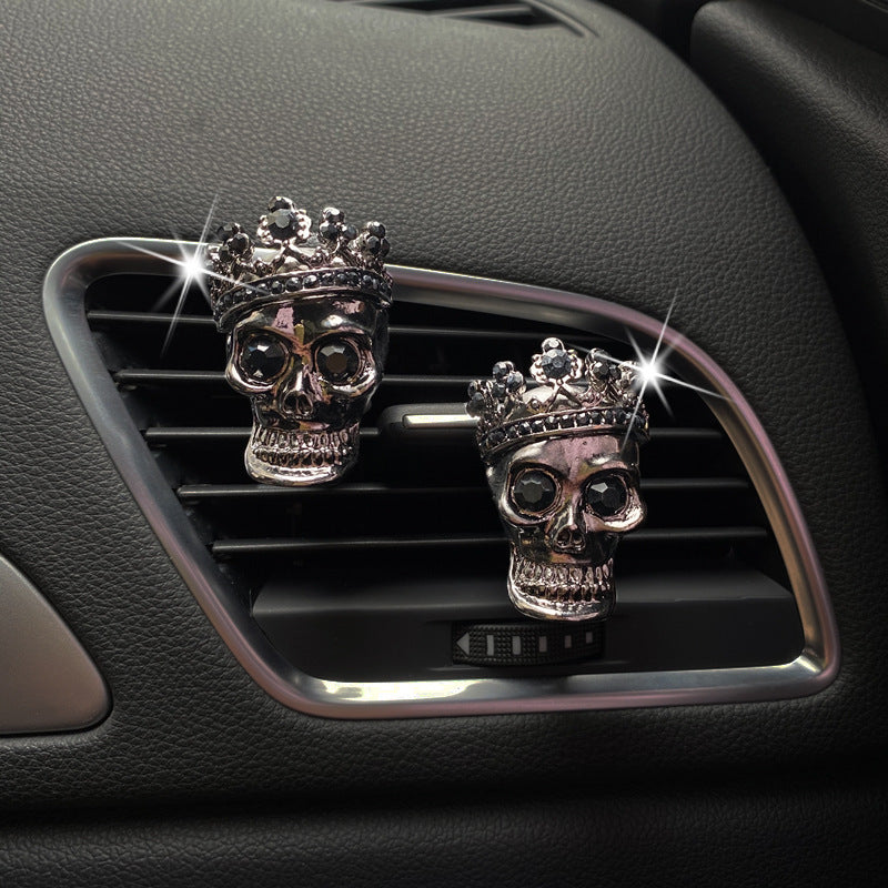 Retro Metal Skull Car Vent Perfume