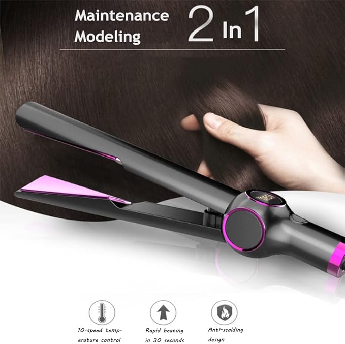 2 - in - 1 Hair Curler and Straightener - Zambeel