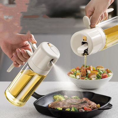 2 In 1 Oil Sprayer Bottle BBQ Cooking Oil Dispenser Olive Oil Pourers Sprayer Kitchen Baking Oil Mister Vinegar Bottle - Zambeel