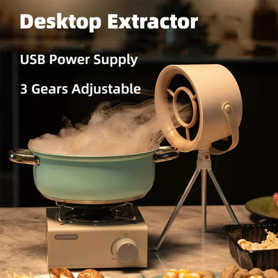 2024 New Portable Desktop Exhaust Fan Small Kitchen Hood Extractor Barbecue USB Charging Desktop Range Hoods Mini Suction Cooker Hood Kitchen Gadgets - Zambeel