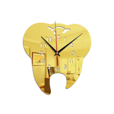 Acrylic Tooth Shape Wall Clock Living Room Office Custom Quartz Mute Clock