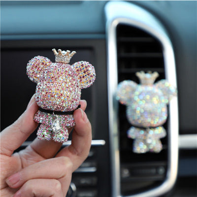 Creative Diamond-studded  Bear Perfume Clip For Car Air Outlet