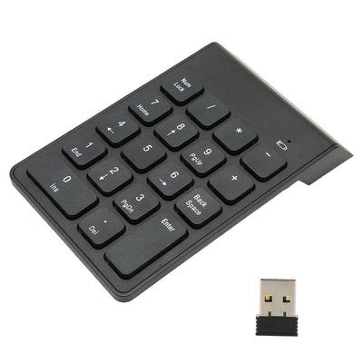 2.4G Wireless Numeric Keypad Chocolate Keys Plug and Play 18 Keys Number Numpad for Bank Accountant - Zambeel