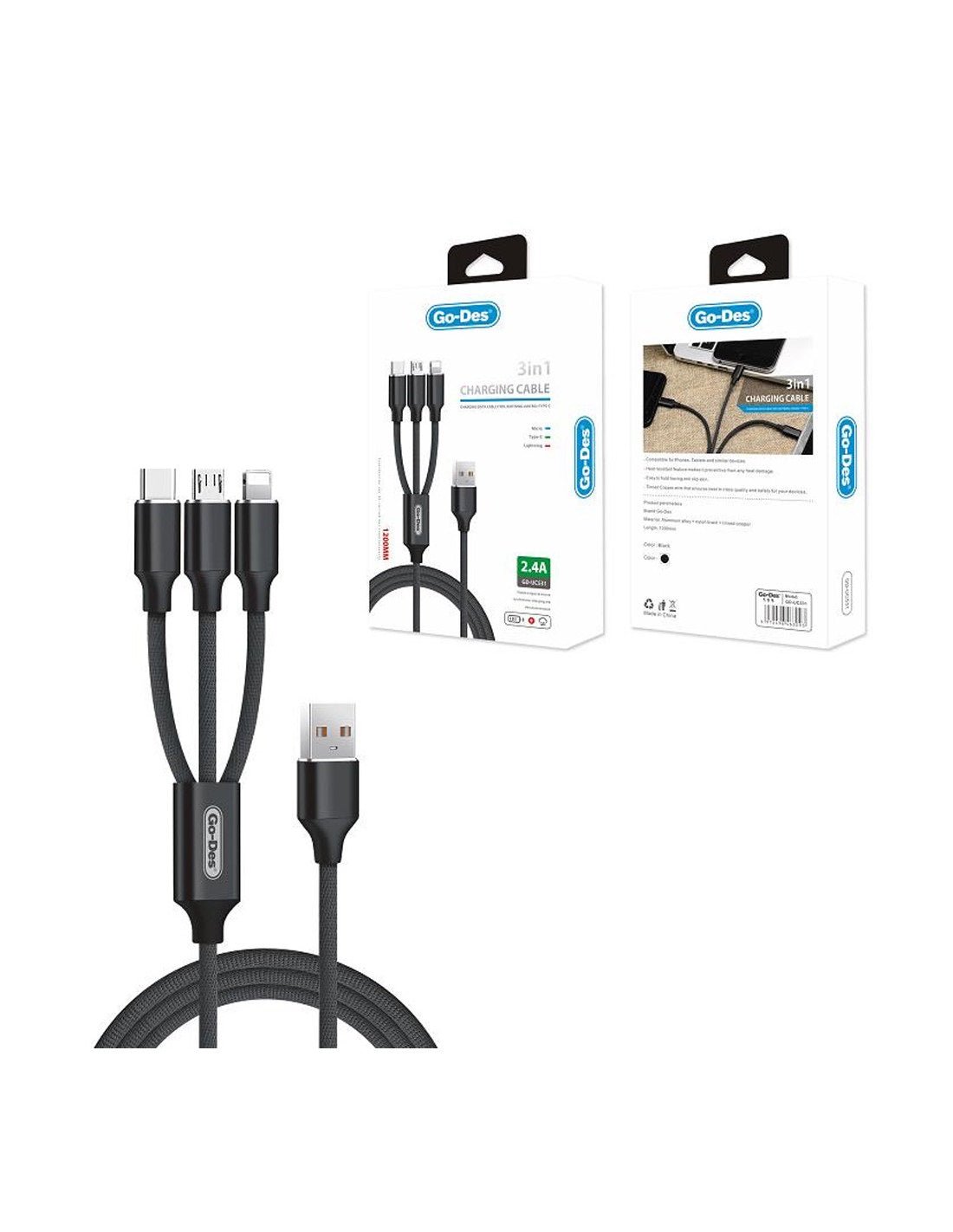 3 - in - 1 Charging Cable - Zambeel