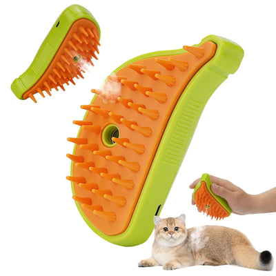 3 In 1 Pet Steam Brush Cat Dog Cleaning Steamy Spray Massage Beauty Comb Hair Removal Grooming Supplies Pets Accessories - Zambeel