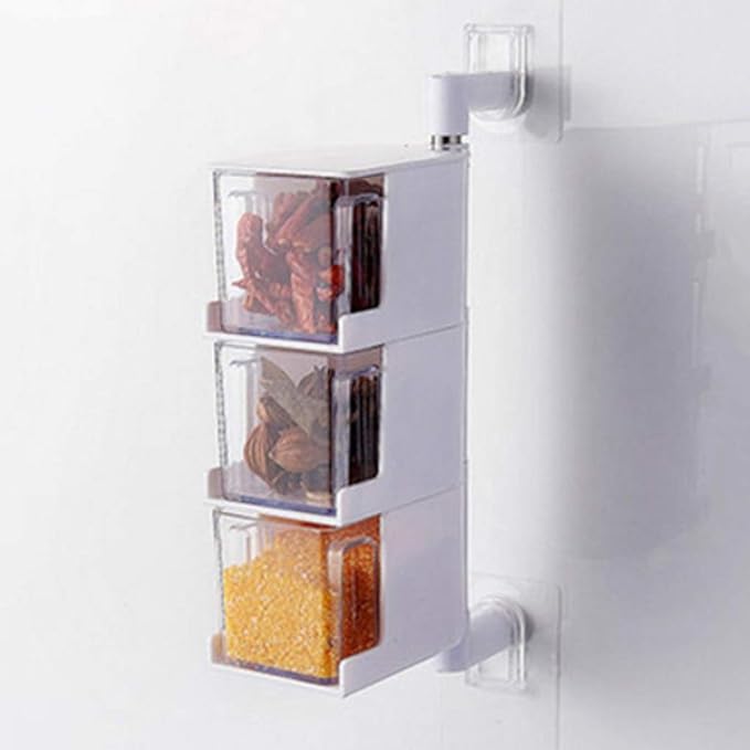 3 Layers Sticking Rotary Seasoning Kitchen Organizor - Zambeel