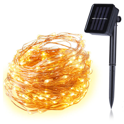 100 200 LED Solar Copper Wire String Light