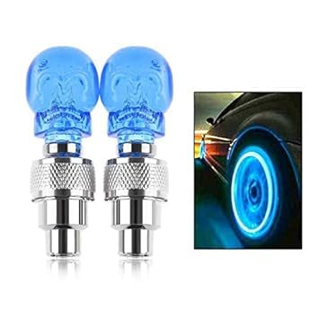 Skull Bike Tire Led Light Blue