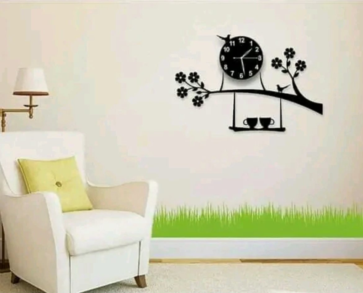 3D Sparrow On Tree Acrylic Wall Clock - Zambeel