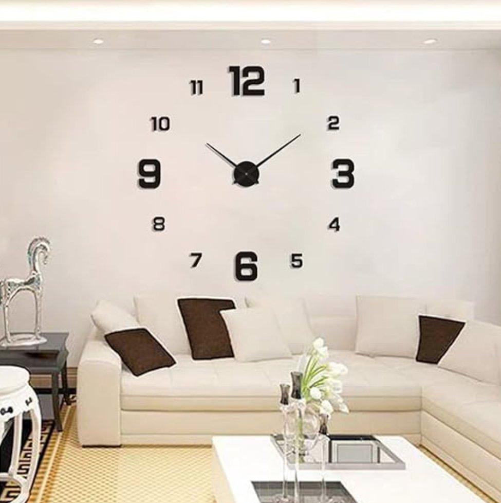 3D Wall Clock, Frameless Wall Clock DIY Wall Decoration, 3D Wall Clock Home Decor - Zambeel