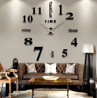 3D Wall Clock, Frameless Wall Clock DIY Wall Decoration, Wall Clock - Zambeel