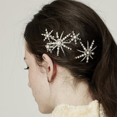 Six-Pointed Star Shape Rhinestone Clip