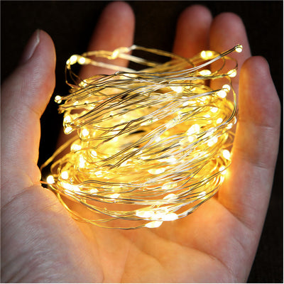 100 200 LED Solar Copper Wire String Light