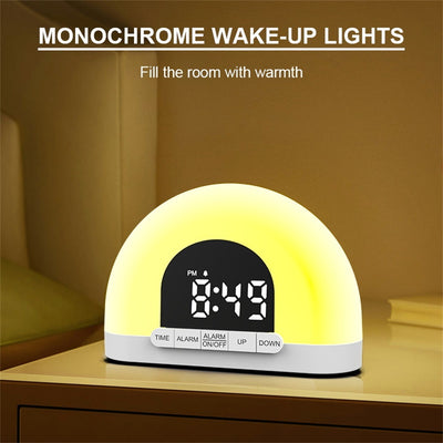 Wake-Up Light Simulated Sunrise Electronic Alarm Clock Lamp