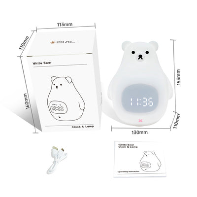 Big White Bear With Sleeping Timer Silicone Night Light