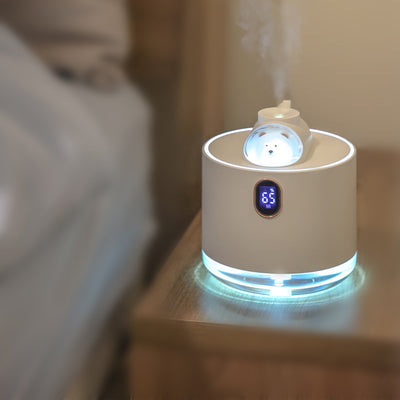 Cute Bear Wireless Air Humidifier USB Aromatherapy Diffuser With LED Lamp 500ML Portable Ultrasonic Mist Maker Water Car Fogger