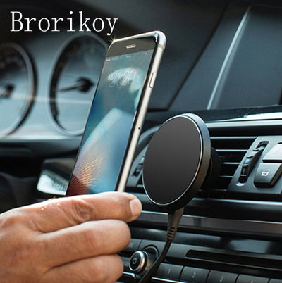 Compatible With Qi Wireless Charger Car Air Vents Clamp Magnetic Stand Holder W3 Charging