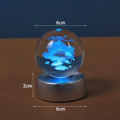 Starry Galaxy Series Crystal Ball Luminous 3D Carved Glass Inside