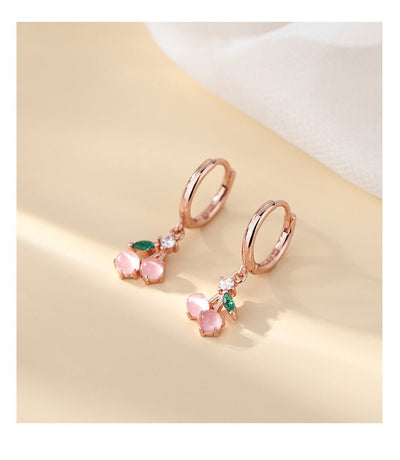 925 Silver Cherry Pearl Ear Buckle For Women's Niche Design - Zambeel