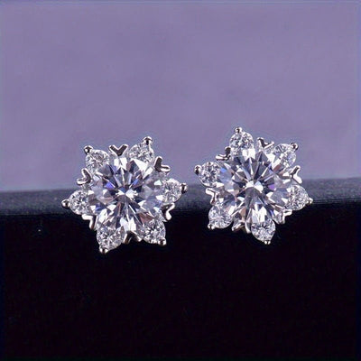 925 Sterling Silver Fashion Suit SUNFLOWER Chic Earrings - Zambeel