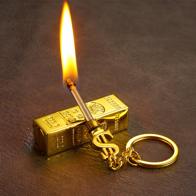 Gold Metal Ligher Multifunctional Waterproof Gold Bar Ten Thousand Matches Kerosene Lighter