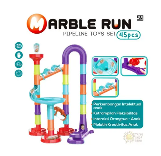 Marble Run Pipeline Toys Set (45pc)