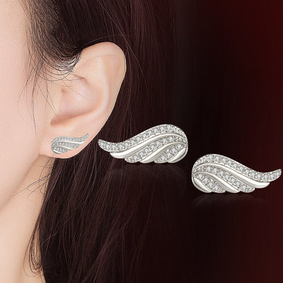 Angel Wing Ear Studs Wings Shape Micro - inlaid - Zambeel