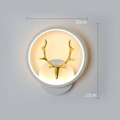 Art Deer Antler Wall Lamp Nordic Remote Control Dimmable Wall Lights - Zambeel