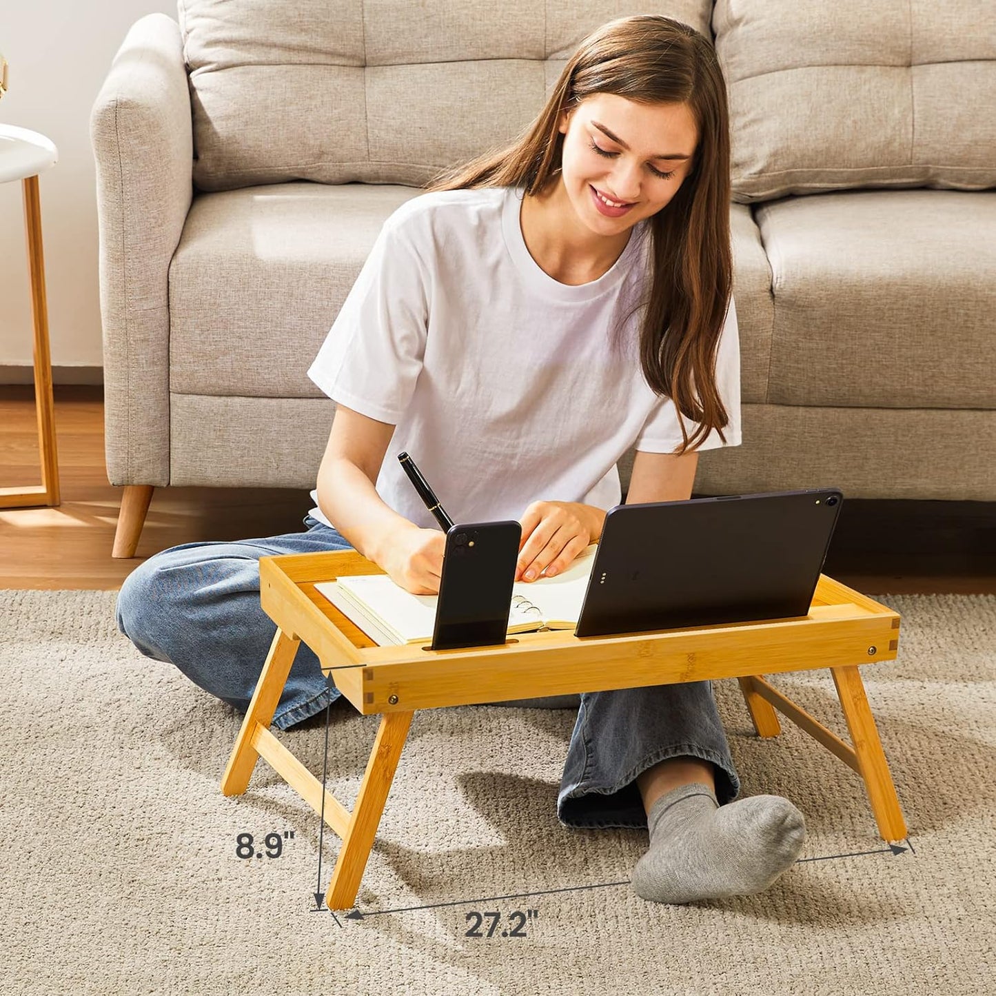 Bamboo Bed Tray Table - Zambeel