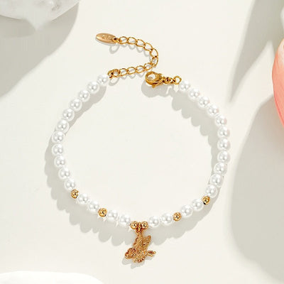 Butterfly Vintage High - grade Artificial Pearl Bracelet - Zambeel