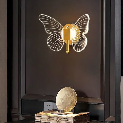 Butterfly Wall Lamp Light Luxury Bedside Warm Decoration - Zambeel