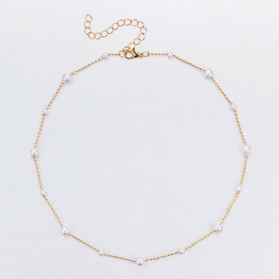 Vintage Pearl Clavicle Chain Female Simple