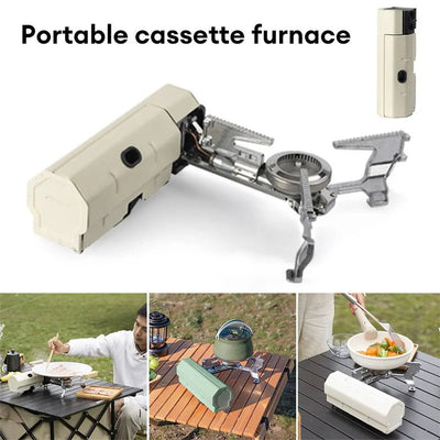 Camping Gas Stove Portable Folding Cassette Stove Outdoor Hiking BBQ Travel Cooking Grill Cooker Gas Burner Food Heating Tool Kitchen Gadgets - Zambeel