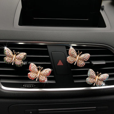 Car Interior Perfume Clip Exquisite Butterfly Diamond Air Conditioner - Zambeel