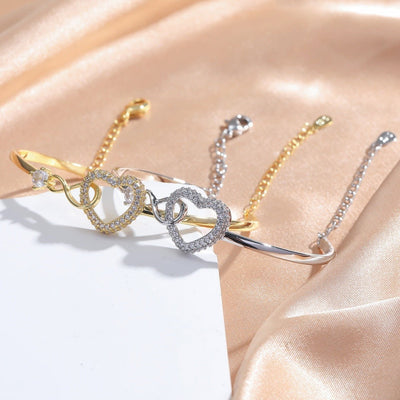 Chain Hollowed Heart Shape Bracelet Elegant High - Grade Design Female - Zambeel