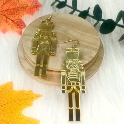 Christmas Soldier Gingerbread Man Earrings Simple - Zambeel