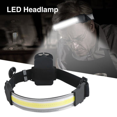 Cob LED Headlamp Built - in Battery Rechargeable Head Waterproof Lamp - Zambeel