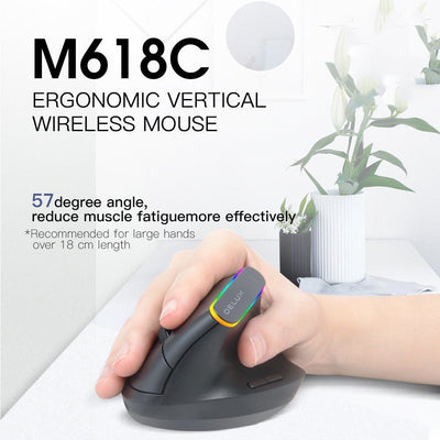 Colorful M618C RGB Vertical Wireless Ergonomic Hand - held Straight Mouse - Zambeel