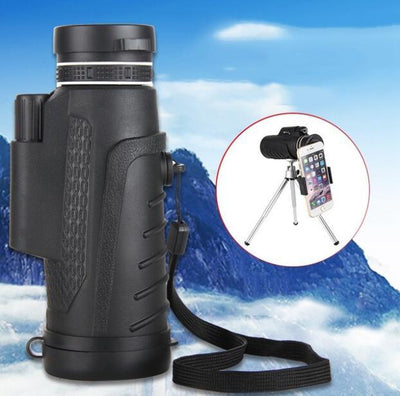 Compatible with Apple, High Quality 40X60 HD Zoom Telephoto Monocular Telescope With Clip + Tripod For Mobile Phone - Zambeel