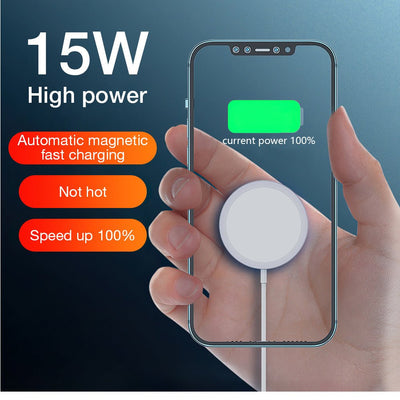 Compatible with Apple, Magnet Safe Fast 15w Wireless Charger for Iphone 12 Pro MAx charger - Zambeel