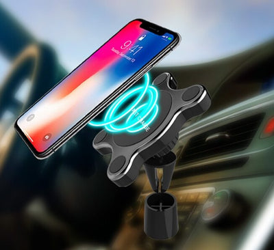 Compatible With Apple, QI Magnetic Car Mount Wireless Charger - Zambeel