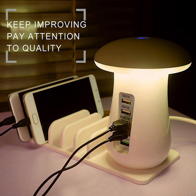 Compatible With Besegad Mushroom LED Light Lamp USB Charging Dock Station Organizer With 5 - Port For Galaxy Smart Tablet - Zambeel