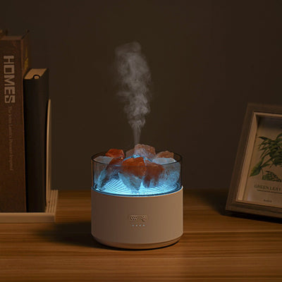 Cool - Mist Impeller Air Humidifier Crystal Salt Aroma Diffuser Incense Machine Fogger Essential Oil Lamp Difusor Ambient Light - Zambeel