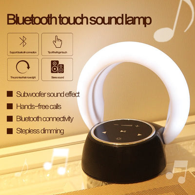 Creative Bluetooth Subwoofer Stereo Speaker LED Desk Lamp Stepless Dimming Folding Touch Atmosphere Night Light - Zambeel