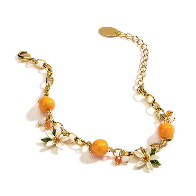 Cute Sweet Temperament Organge Flower Gardenia Bracelet - Zambeel