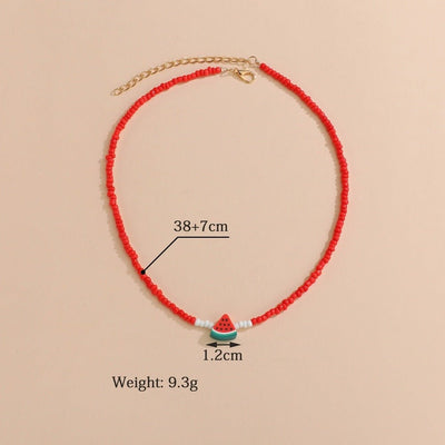 Cute Watermelon Trendy Women's Short Necklace - Zambeel